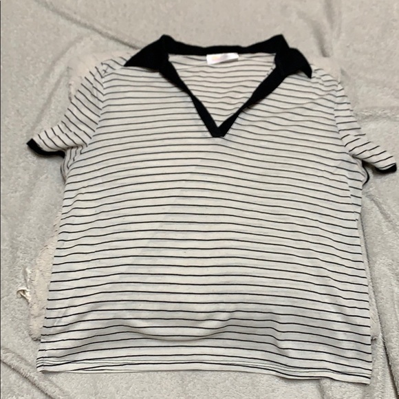 Wet Seal Tops - Never worn white &black stripe Niki & Gabi V neck Wet Seal Tops - Never worn white &black stripe Niki & Gabi V neck